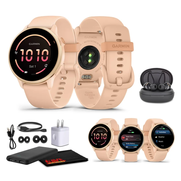 Garmin Vivoactive 6 Smartwatch Metallic Pink Dawn with Pink Band Best Fitness GPS Smart-Watch with AMOLED Display, 11-Day Battery, 80+ Sports Apps, Activity Track Watch for Men & Women ürün görseli 1