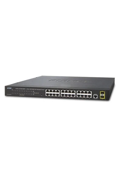 Yönetilebilir Gigabit Switch (managed Gigabit Switch)\n24-port 10/100/1000base-t\n2 X 100/1000base-x M ürün görseli 1