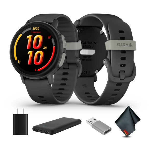 Garmin Bounce 2, Kids Smartwatch with Calling, Messaging and Location Track Özellikler, Slate Gray Sche with USB Wall Şarj + Daha Fazlası ürün görseli 1