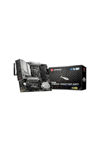 MSI MAG B460M MORTAR WIFI SOKET 1200 DDR4 2933 HDMI DP M.2 USB 3.2 RGB Wifi MATX Anakart ürün görseli 1