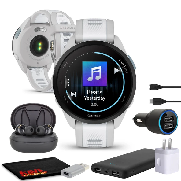 Garmin Forerunner 165 Music GPS Smartwatch, Fitness Tracker Kadınlar ve Erkekler için Akıllı İzleme Aksesuarlar - Mist Gray/Whitestone ürün görseli 1