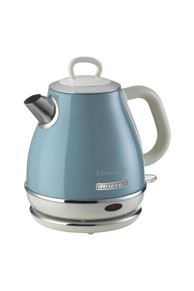2869 Vintage, Paslanmaz Çelik Elektrikli Su Isıtıcısı, 1 Litre, Su, Çay ve Bitki Çayları Için, Otomatik Kapanma, 2000 W, Açık Mavi ürün görseli 1
