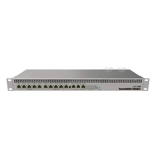 13 Gigabit Ethernet Bağlantı Noktalı, 1 GB RAM ve 1U Raf Tipi Kasalı Mikrotik RB1100AHx4 Router ürün görseli 1