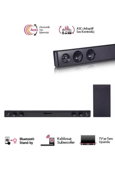 Kablosuz üstün bas 2.1 Kanal 300w Soundbar Ses Sistemi , Optik USB -Bluetooth Kolay Bağlantı ürün görseli 1