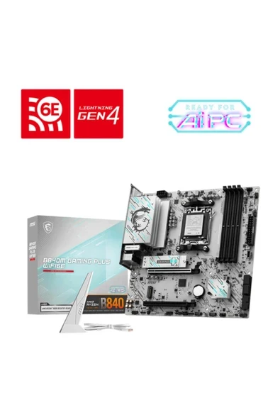 B840M GAMING PLUS WIFI6-E DDR5 AMD B840 AM5 Soket DDR5 8000+(OC)MHz mATX Anakart ürün görseli 1