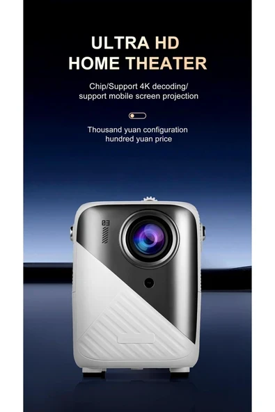 Ultra HD LED Projektör, Android Oyun Konsolu, Ev Sineması, Netflix, Prime, Dolby Desteği ürün görseli 1