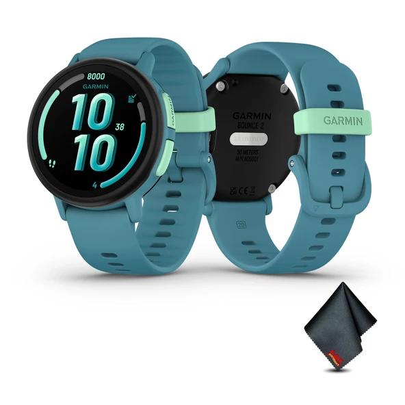 Garmin Bounce 2, Çocuklar Smartwatch with Calling, Messaging and Location Track Özellikler, Turquoise Sche with Microfiber Temizlik Kumaş ürün görseli 1