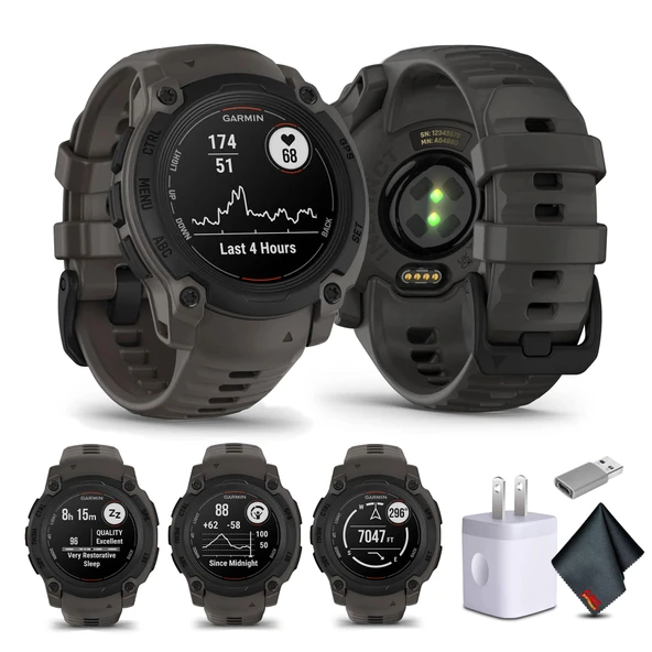 Garmin Instinct E 40mm, Açık GPS Smartwatch, 7/24 Sağlık İzleme, 14 Günlük Battery Life, Charcoal 010-02932-00 Health, Fitness ve Taktik Smart Watch Sche for Men & Women ürün görseli 1