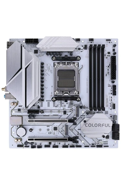 Colorful Battle-Ax B650M-WHITE Wıfı V15 Ddr5 7600 Mhz Matx Gaming (Oyuncu) Anakart ürün görseli 1