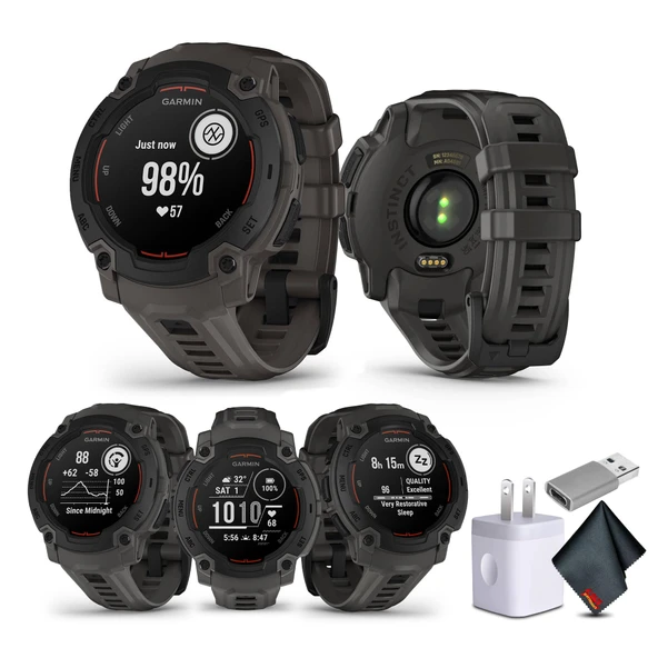 Garmin Instinct E 45mm, Açık GPS Smartwatch, 7/24 Sağlık İzleme, 16 Günlük Battery Life, Charcoal (010-02933-00) Sağlık, Fitness ve Taktik Smart Watch Sche for Men and Women ürün görseli 1