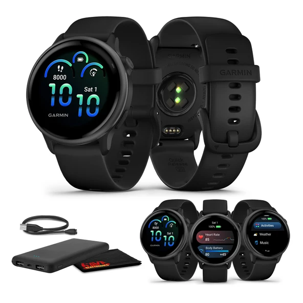 Garmin Vivoaktif 6 Fitness GPS Smartwatch AMOLED Ekran Slate with Black Silikon Band, 11-Day Battery, 80+ Sports Modes, Activity İzleme Smart Özellikler, Music, Contactless Payments Sche ürün görseli 1