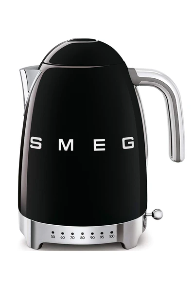 Smeg, su ısıtıcısı sıcaklığı ayarlanabilir KLF04BLEU 1.7L artı sıcaklık seviyeleri, kireç önleyici filtre, su seviyesi göstergesi, güç kaynağı 2400W, siyah ürün görseli 1