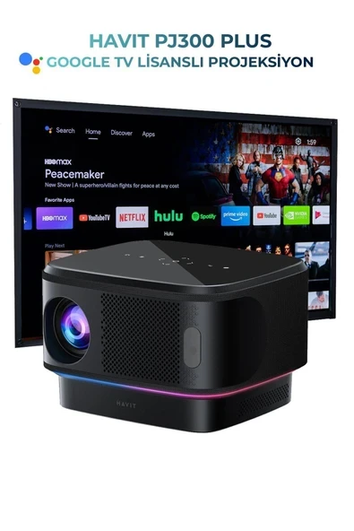 PJ300 Plus Google Lisanslı Projeksiyon Cihazı - 1080p - 4K Desteği - 5ghz Wifi ürün görseli 1