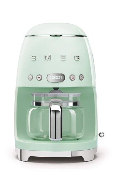 Smeg, DCF02PGEU, filtre kahve makinesi, aroma ve otomatik başlatma fonksiyonu, 12 bardağa kadar cam sürahi, 2 yoğunluk seviyesi, sıcak tutma fonksiyonu, 1050W, pastel yeşil ürün görseli 1