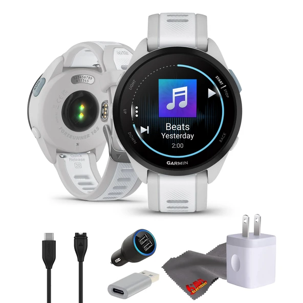 Garmin Forerunner 165 Music GPS Smartwatch, Fitness Tracker Erkekler ve Kadınlar için Akıllı İzleme Aksesuarlar - Mist Gray/Whitestone ürün görseli 1