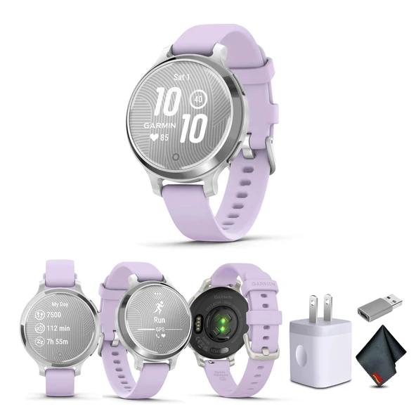 Garmin Lily 2 Active Small ve Şık Smartwatch Up to 9 Days Battery Life Built-in GPS Gizli Ekran Desenli Lens Mor Jasmin 010-02891-01 Health and Fitness Smart Watch for Women ürün görseli 1