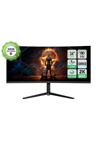 Gamepower WQ34  34'' 1ms 180Hz Curved 2k Uwqhd 3440*1440 Gaming Monitör ürün görseli 1