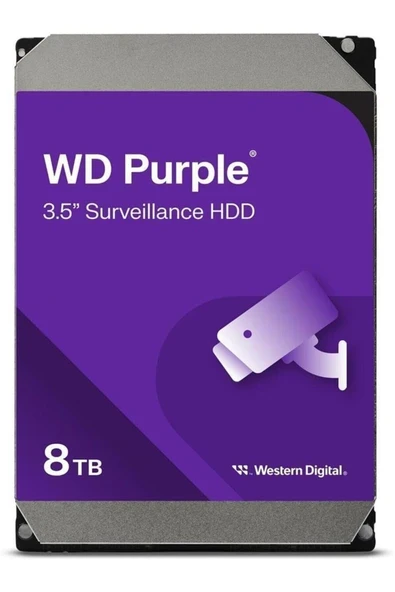Wd 8Tb Purple WD85PURZ 5400RPM 256MB 7x24 Güvenlik Harddisk ürün görseli 1