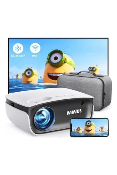 Wimius Mini Projektör Wifi ve Bluetooth Özellikli - 1080P Destekli ürün görseli 1