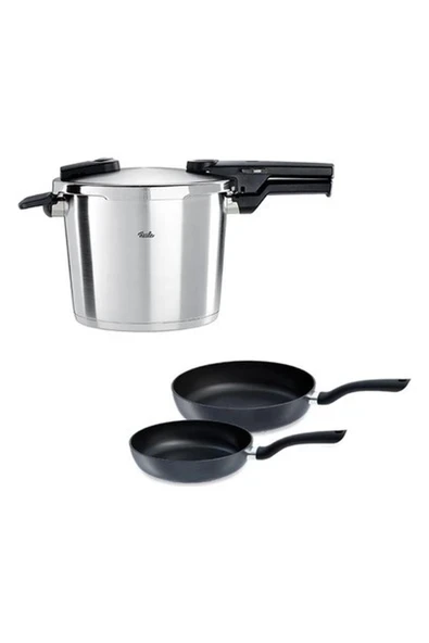 Fissler Vitaquick Premium 6 Litre Düdüklü Tencere + Tava Set ürün görseli 1