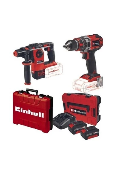 Einhell Tp-Cd 18/60 Li-I Bl Matkap Herocco Kırıcı DELICI2X4.0AH Akülü Kömürsüz Darbeli Profesyonel Çantalı Set ürün görseli 1