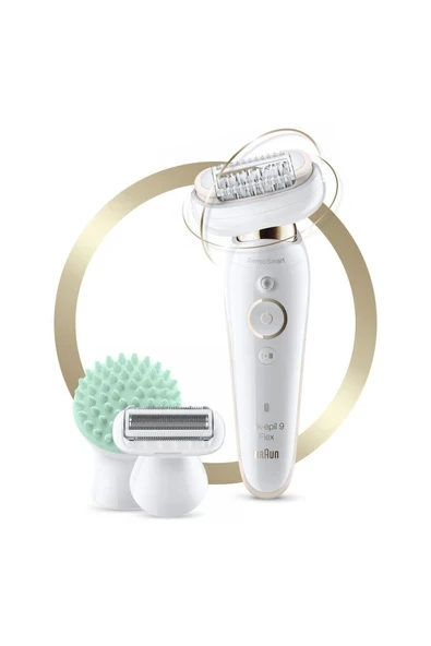 Braun Silk-épil 9 Flex 9020 SensoSmart Kablosuz Islak & Kuru Kullanım 7 Ek Parçalı 3'ü 1 Arada Epilatör ürün görseli 1