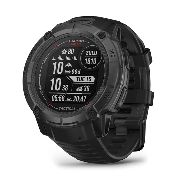 Garmin Instinct 2X Solar - Taktik Edition, Rugged GPS Smartwatch, built-in Flashlight, Ballistics Hesap, Solar Şarj Capability, Blackwatch ürün görseli 1