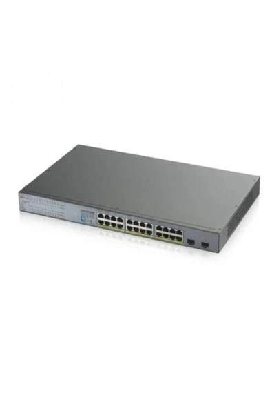 GS1350-26HP  Yönetilemez 24x10/100/1000 PoE + 2xCombo Ports PoE CCTV Switch (375Watt) ürün görseli 1