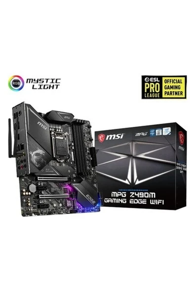 MSI MPG Z490 Gaming Edge Wifi Soket 1200 DDR4 4800 (OC) PCI-E Gen 4 ,M.2 RGB USB3.2  1x 2.5G LAN  Wi-Fi 6 ATX Anakart ürün görseli 1
