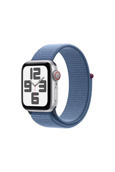 Watch SE GPS + Cellular 40mm Gümüş Alüminyum Kasa ve Buz Mavisi Spor Loop ürün görseli 1
