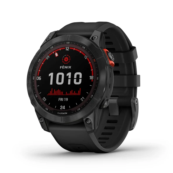 Garmin fenix 7 Solar macera akıllıwatch, Solar Şarj Gürültüleri ile, GPS ile sağlam dış saat, dokunmatik ekran, Slate Gray ve Black Band One Dimension, ürün görseli 1