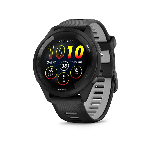 Garmin Forerunner 265 Koşu Smartwatch, Renkli AMOLED Ekran, Eğitim Metrikleri ve Kurtarma İçgörüleri, Siyah ve Toz Gray ürün görseli 1
