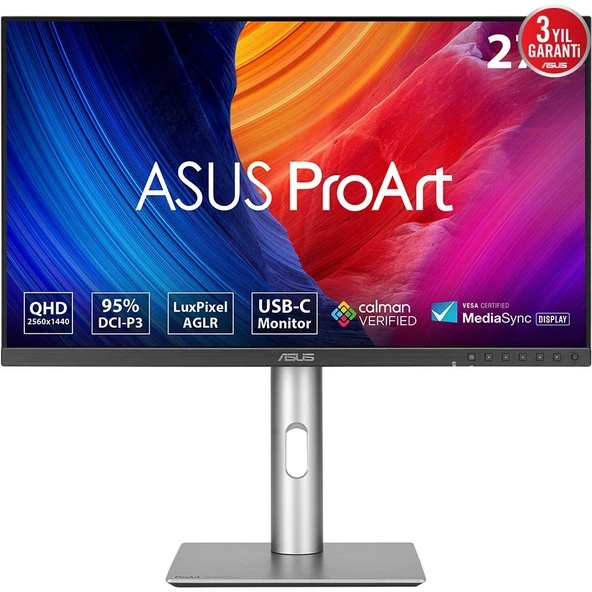 Asus Proart PA278CFRV 27 IPS Hdr 2560X1440 5ms 100Hz 350CD Hoparlör Pıvot Monitör ürün görseli 1