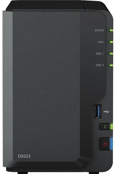 Synology DS223 (2x3.5''/2.5'') 2 HDD Yuvalı Tower NAS Ünitesi ürün görseli 1
