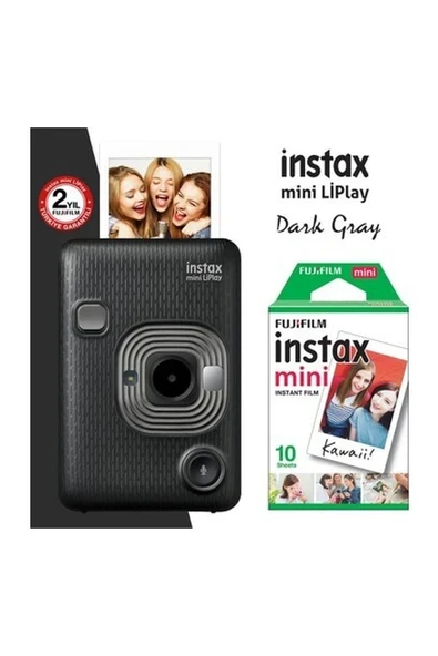 Instax Mini Liplay Hybrid Dark Gray Fotoğraf Makinesi 10LU Mini Film ürün görseli 1