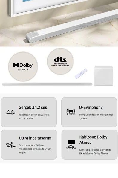 Beyaz İnce Tasarım Bluetooth HDMI OPTİK-USB Bağlantı Çeşitleri 330W Premium Sound& Ev Sinema Sistemi ürün görseli 1