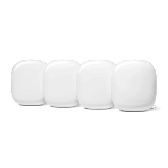 Google Nest WiFi Pro - Wi-Fi 6E - Yüksek Hız ve Tüm Evi Kapsama Özelliğine Sahip Güvenilir Ev Wi-Fi Sistemi - Mesh Wi-Fi Yönlendirici - 4 Paket - Kar ürün görseli 1