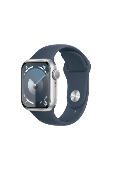 Watch Series 9 GPS 41mm Gümüş Alüminyum Kasa ve Fırtına Mavisi Spor Kordon - S/M ürün görseli 1