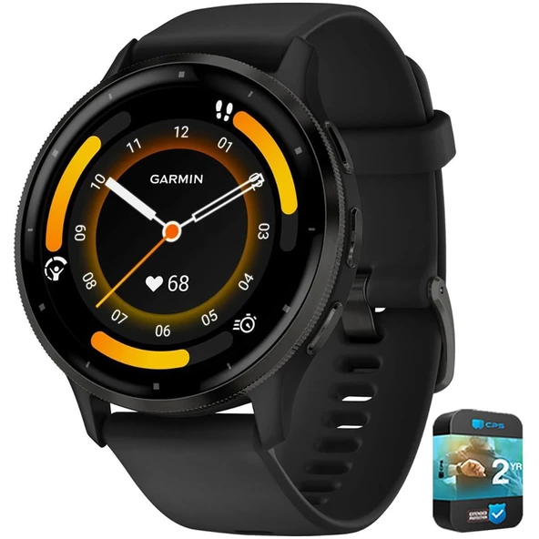 Garmin 010-N2784-01 Venu 3 Sağlık ve Fitness GPS Smartwatch Slate Bezel/Black Band (45mm) Refurbished Sche ile 2 YR CPS Geliştirilmiş Koruma Paketi ürün görseli 1