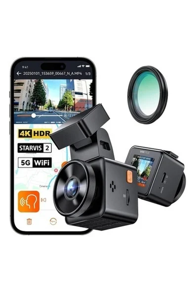 E1 Pro 4K Hdr Starvıs 2 Araç Kamerası – Gps, Wlan, Sesli Komut, Gece Görüşü ürün görseli 1