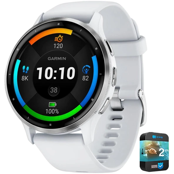 Garmin 010-N2784-00 Venu 3 Sağlık Fitness GPS Smartwatch Silver Bezel/Whitestone Band (45mm) Refurbished Sche ile 2 YR CPS Geliştirilmiş Koruma Paketi ürün görseli 1