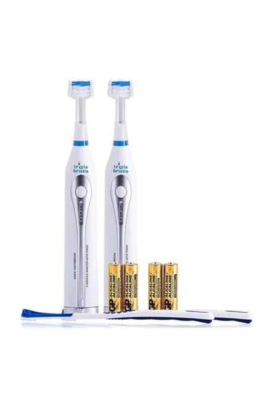 Triple Bristle Go - Üç Taraflı Sonic Diş Fırçası - Yumuşak Naylon Kıllar - 2 Adet ürün görseli 1
