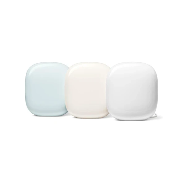 Google Nest WiFi Pro - 6E - Yüksek Hız ve Tüm Evi Kapsama Alanına Sahip Güvenilir Wi-Fi Sistemi - Mesh Wi-Fi Yönlendirici - 3 Paket - Kar, Keten, Sis ürün görseli 1
