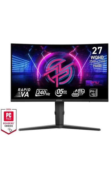 MSI MPG 275CQRXF 27" 240Hz 0.5ms 2K WQHD FreeSync Premium Rapid VA Curved Gaming (Oyuncu) Monitör ürün görseli 1
