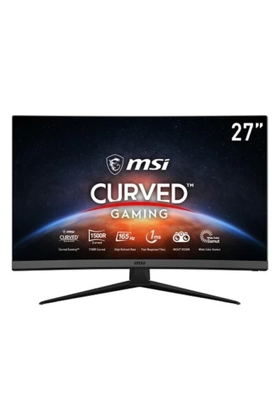 MSI OPTIX G27C7 27" 165Hz 1ms (HDMI+Display) Freesync Premium Full HD Curved Oyuncu Monitör ürün görseli 1
