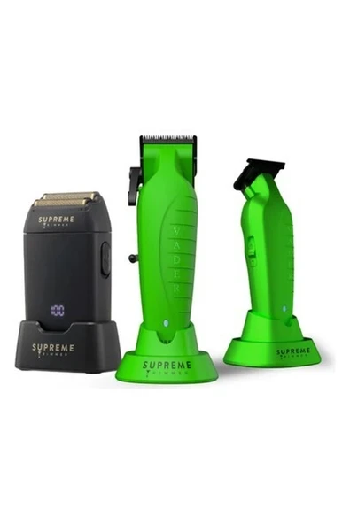 Supreme Trimmer Iguana Vader Crunch 3’lü Tıraş Makinesi Seti – Profesyonel Saç Sakal Kesim Tıraş Makinesi ürün görseli 1