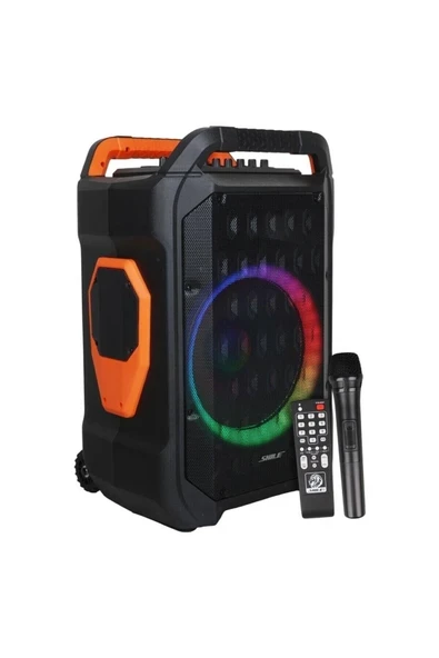SL-10 120 Watt Taşınabilir Seyyar Amfi Hoparlör Kablosuz 1 EL + 1 Yaka Mikrofonlu Kumandalı US ürün görseli 1