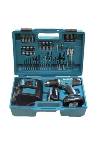 Makita DDF453SYX1 18 Volt -1,5 Ah Lityum Akülü Matkap Vidalama (74 parça uç seti) ürün görseli 1