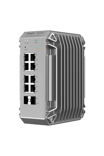 Reyee RG-NIS3100-8GT2SFP-HP 8 Portlu, 10/100/1000 Gigabit, Endüstriyel Switch, 2 Sfp, 8 Port Poe+ (240W) ürün görseli 1