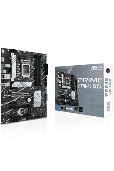 Asus Prıme H770-Plus D4 Intel H770 Lga1700 DDR4 5066 Dp Hdmı 3X M2 Usb3.2 Aura Rgb 2.5Gbit Lan Atx (Prıme H770-Plus D4) Anakart ürün görseli 1